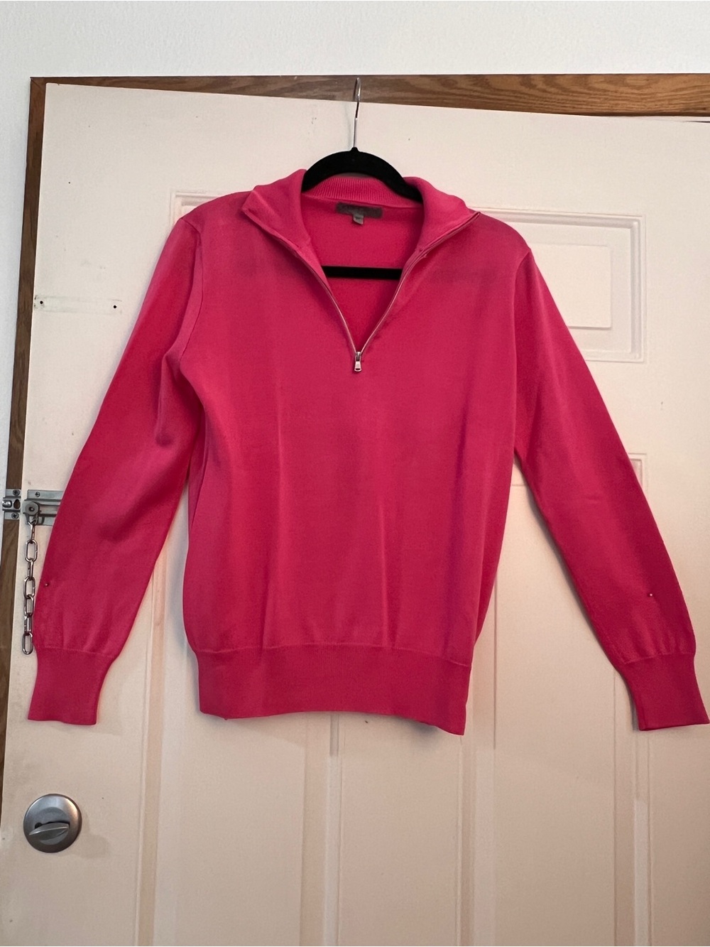 Lightweight Spring/Summer top with zipper. Vibrant pink. Freshly dry cleaned.